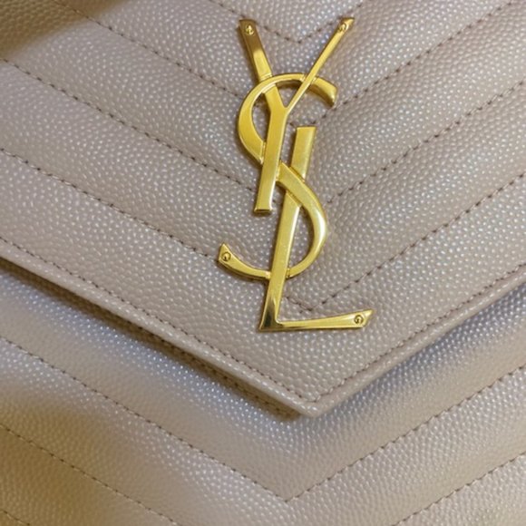 YSL Yves Saint Laurent Large Matelasse Wallet on Chain WOC Nude Pink Beige - Picture 4 of 6